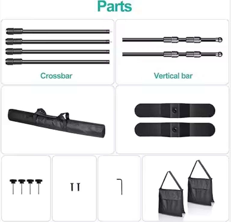 Custom Display Banner Heavy Duty Adjustable Background Stand Kit with Carrying Bag