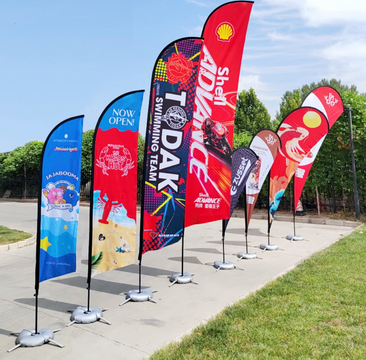 Customized Outdoor Advertising Flag Banner with Fiberglass Pole Kit Feather Flag for Business