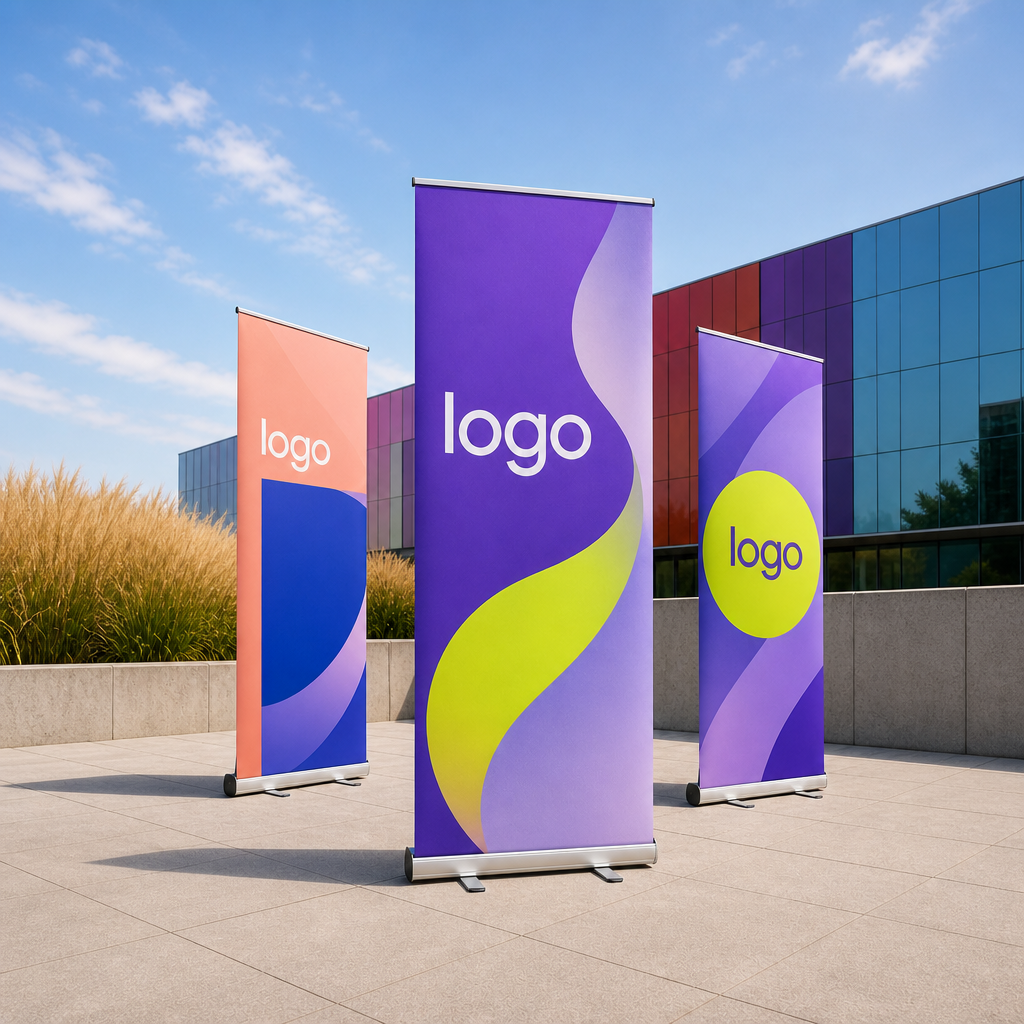 Indoor Outdoor Roll-up Banner Stand for Business Advertising