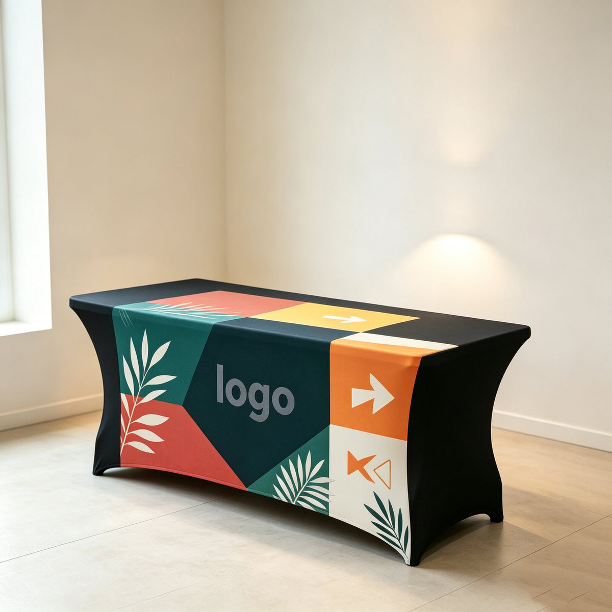 Spandex Stretch Fitted Elastic Table Cover for Promotional Events