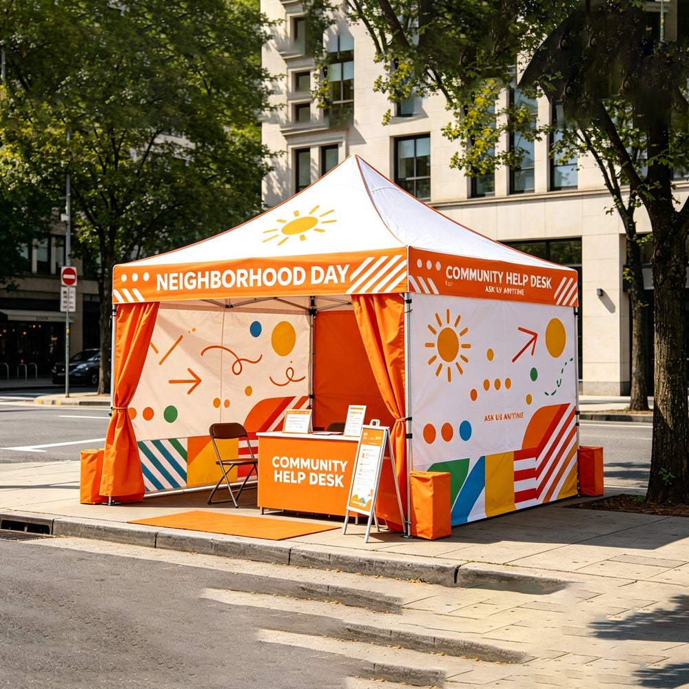 Custom Logo Advertising Pop Up Tent, Waterproof Heavy Duty Canopy Tent, Portable Folding Outdoor Promotional Booth Tent for Trade Show