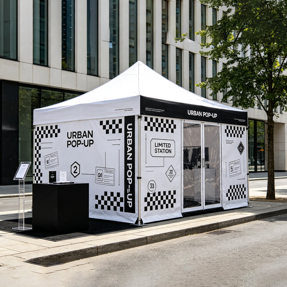 Commercial Pop Up Advertising Tent, Full Color Sublimation Print Canopy Tent, Foldable Outdoor Promotional Tent for Exhibitions & Parties