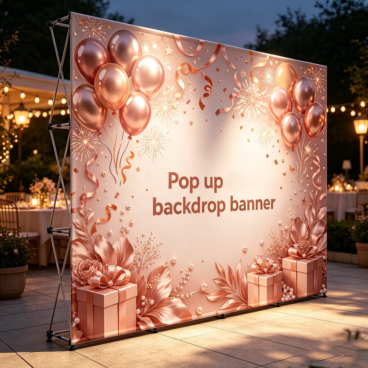 Custom Printed Pop Up Backdrop Banner, Portable Popup Step and Repeat Photo Backdrop for Trade Show Booth, Corporate Events, Custom Logo Printed Background Banner