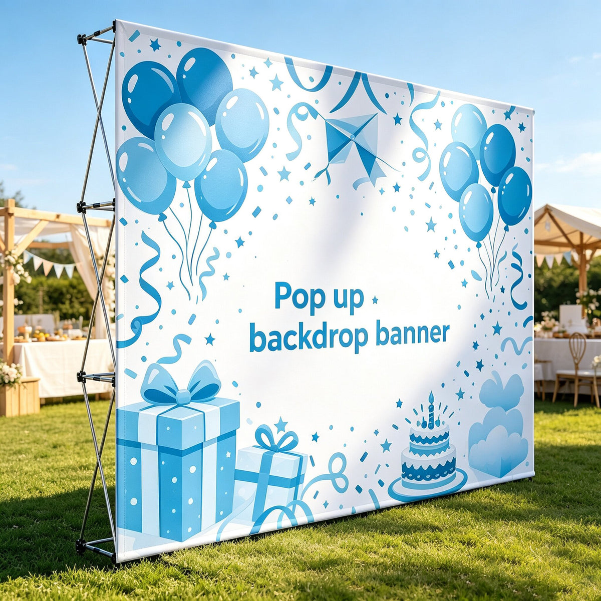 Polyester Pop Up Backdrop Banner, Full Color Dye Sublimation Custom Pop-up Step and Repeat Backdrop for Exhibition, Party & Promotional Events