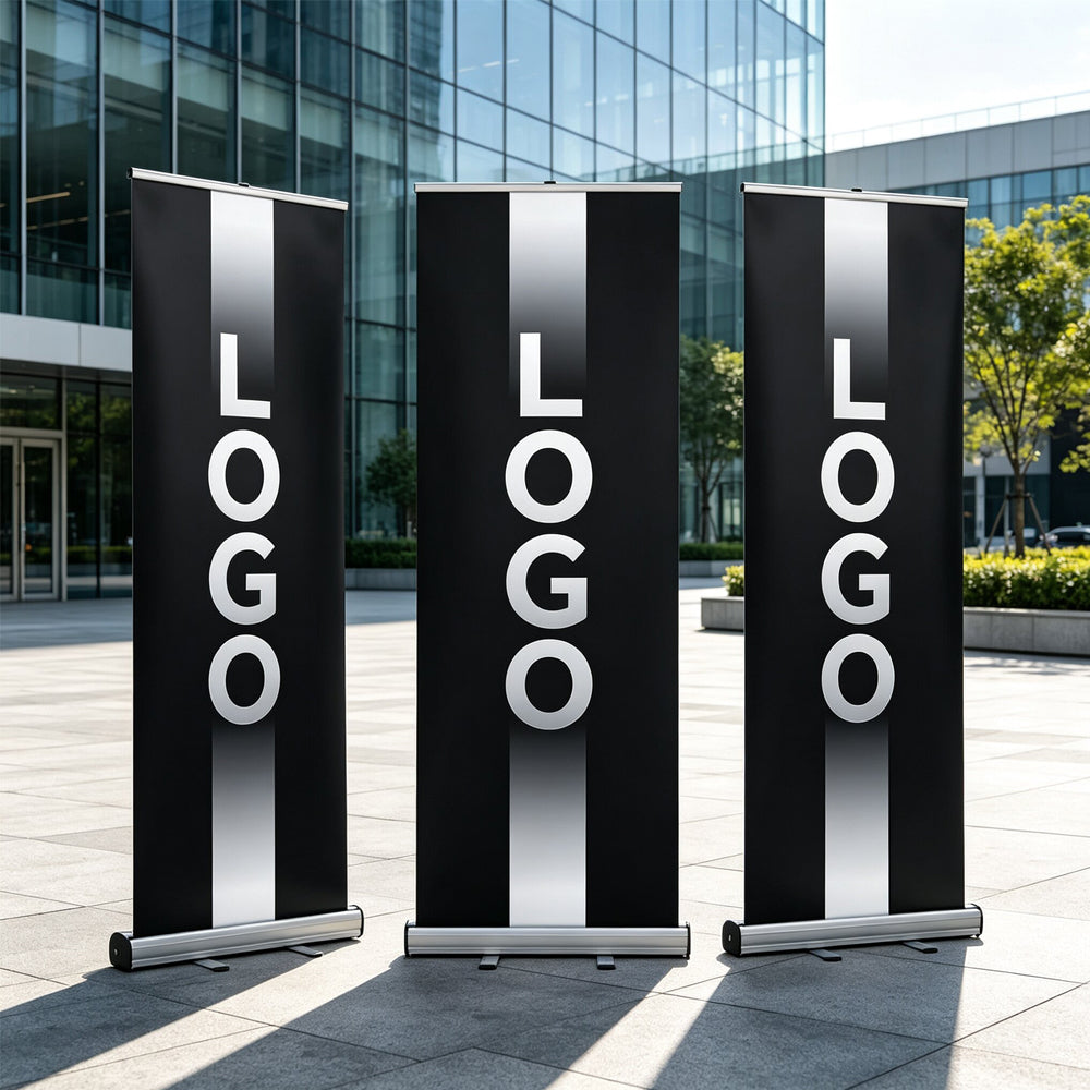 Stable Base Roll-up Banner Stand, Custom Printed Retractable Banner for Trade Show Booth & Brand Promotion