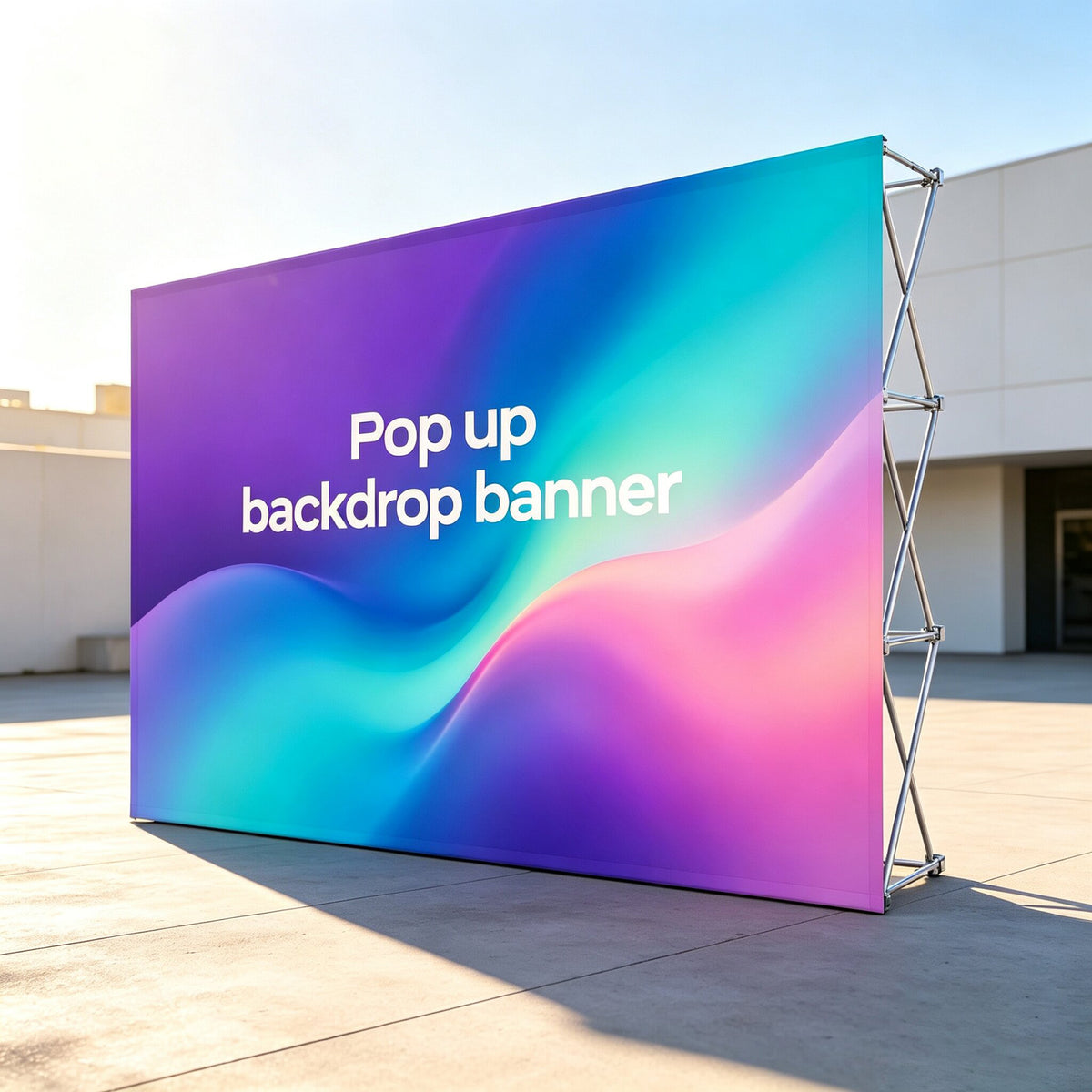 Wrinkle-Free Pop Up Backdrop Banner, Custom Sublimation Printed Popup Step and Repeat Backdrop for Exhibition Booth Brand Promotion