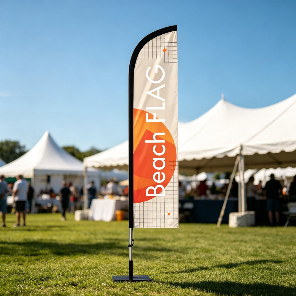 Printed Swooper Feather Beach Flag for Business Promotion