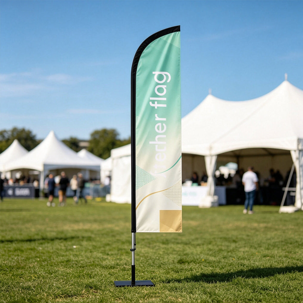 Custom Logo Beach Feather Flag Kit, Waterproof Outdoor Promotional Feather Flag for Events & Grand Openings