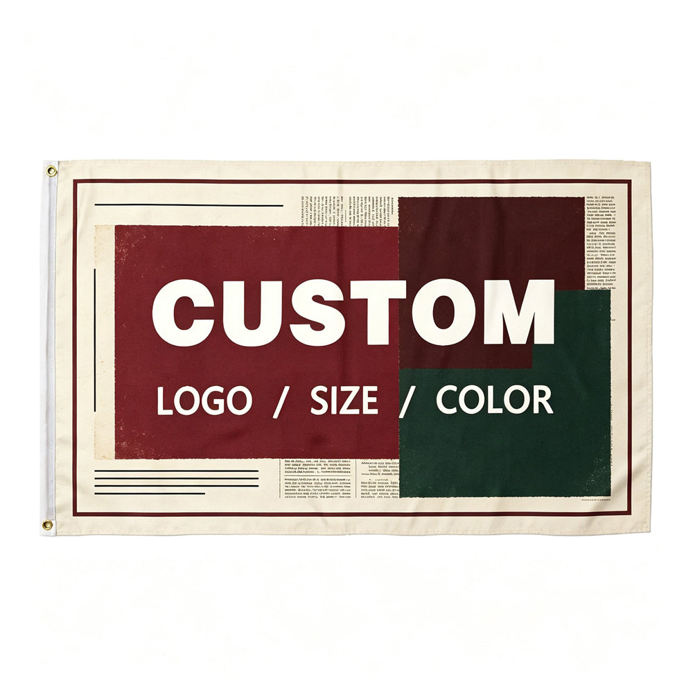 Custom Flag, Custom Logo Printed Polyester Banner with Metal Grommets for Indoor & Outdoor Events