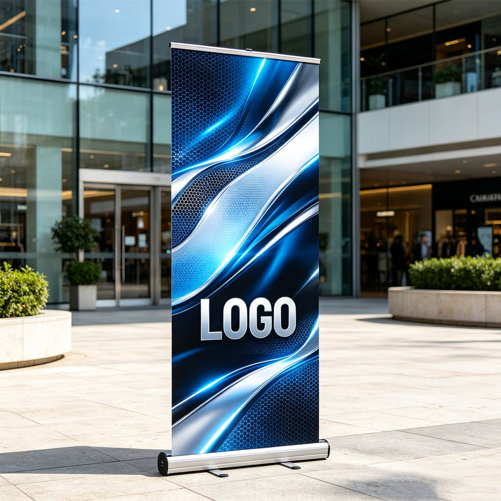 Heavy Duty Roll-up Banner Stand, Custom Retractable Pull Up Banner for Outdoor Indoor Marketing Display