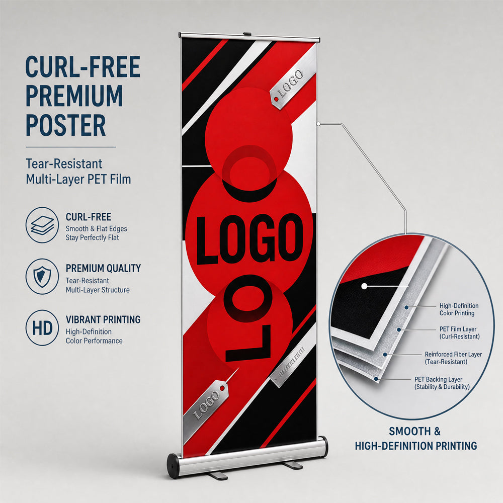 Premium Roll-up Banner Stand, Custom Printed Retractable Banner for Conference, Retail and Brand Advertising