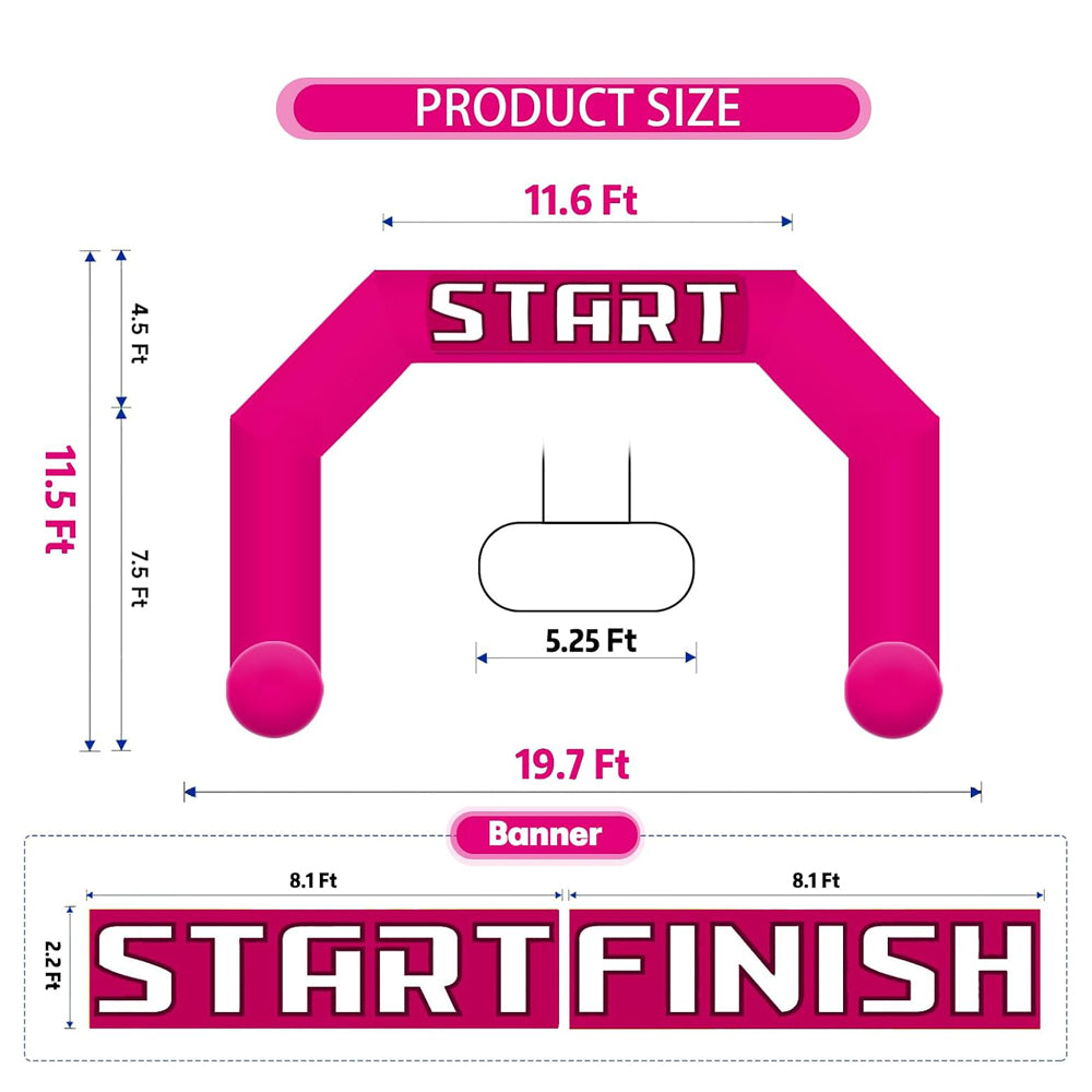 Custom Inflatable Race Arch, Blow Up Start & Finish Arch for Soccer League, Marathon, 5K Fun Run and Outdoor Sports Competitions