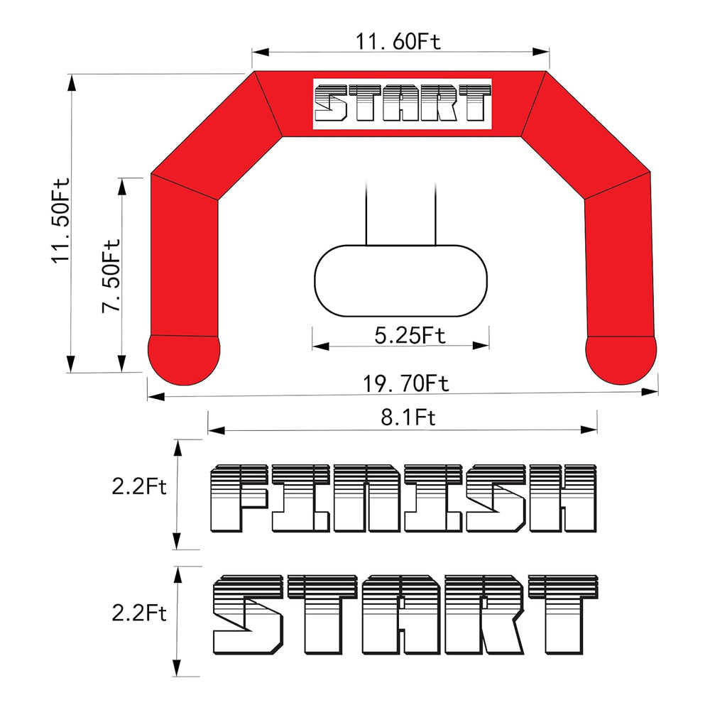 Waterproof Oxford Cloth Inflatable Arch, Custom Logo Blow Up Race Arch for Running Events, Sports Competition & Commercial Brand Activations