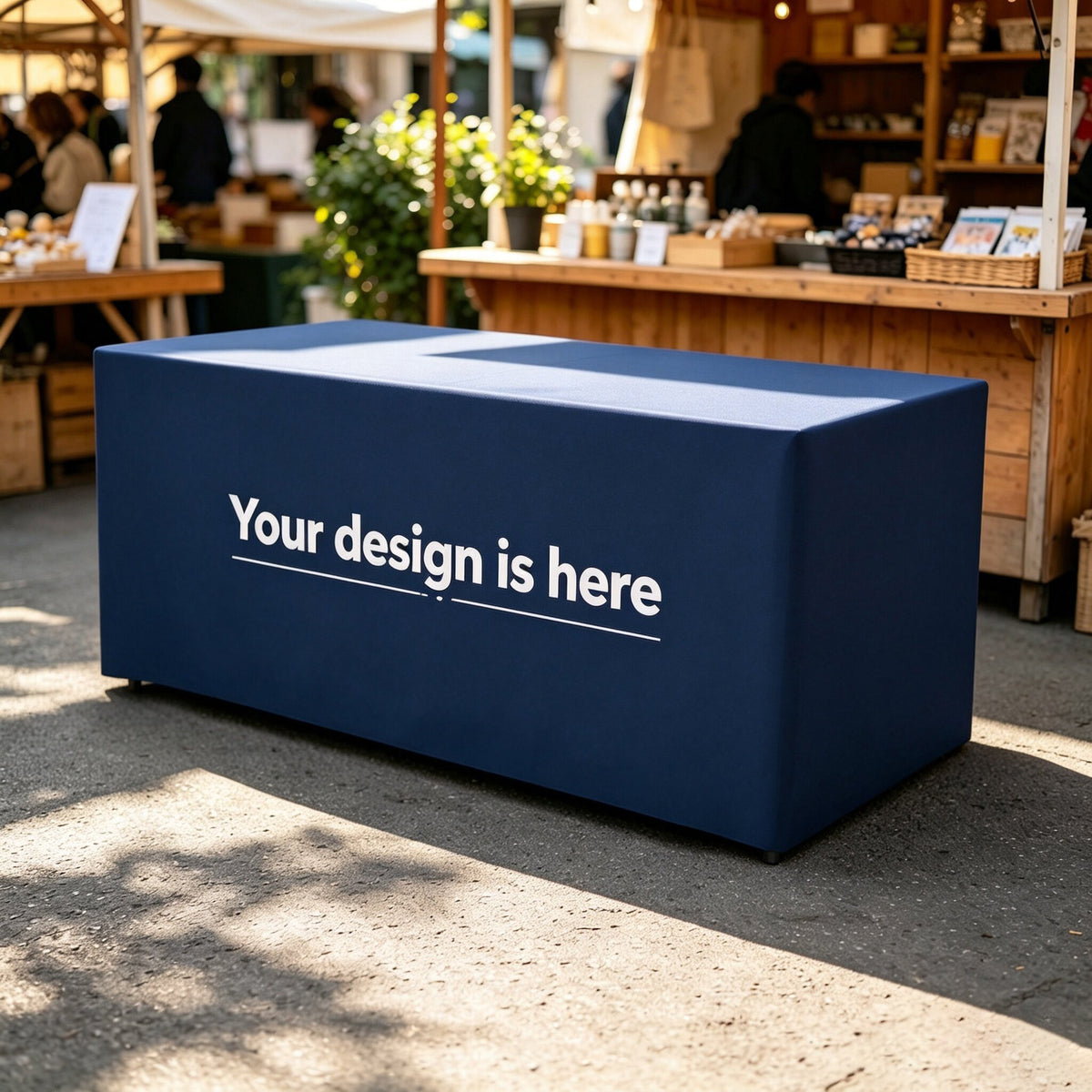 Custom Printed Fitted Type Table Cloth, Stretch Fitted Table Cover for 4ft 6ft 8ft Trade Show Rectangular Tables, Logo Printed Tablecloth for Exhibition Events