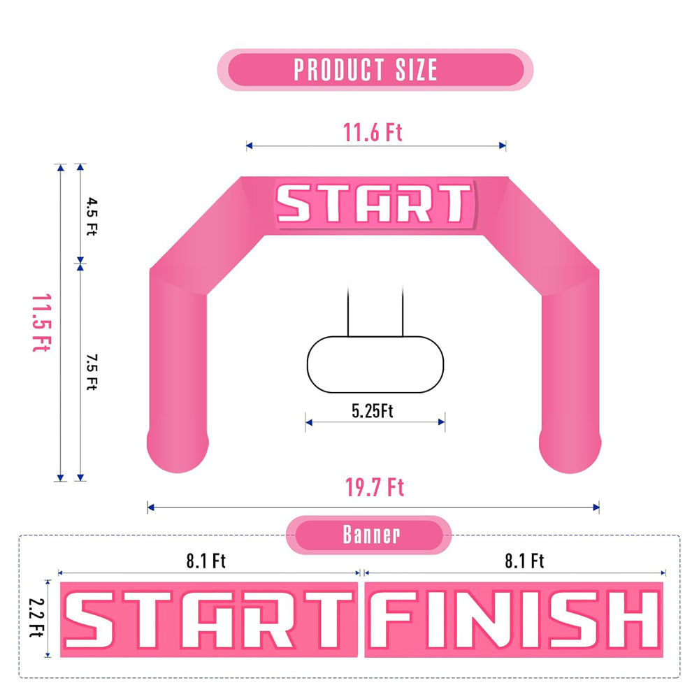 Outdoor Sports Inflatable Archway, Full Color Custom Printed Inflatable Finish Line Arch for Running, Cycling & Community Race Events