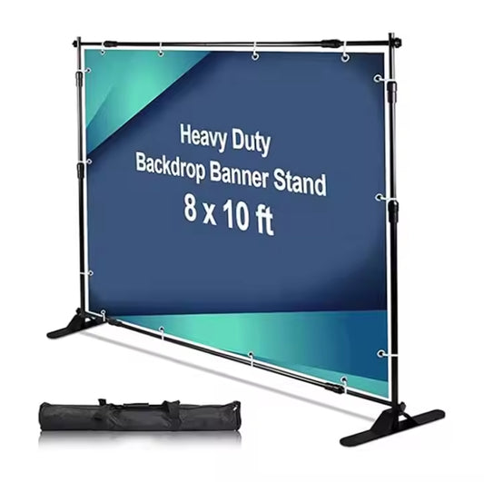 Custom Display Banner Heavy Duty Adjustable Background Stand Kit with Carrying Bag
