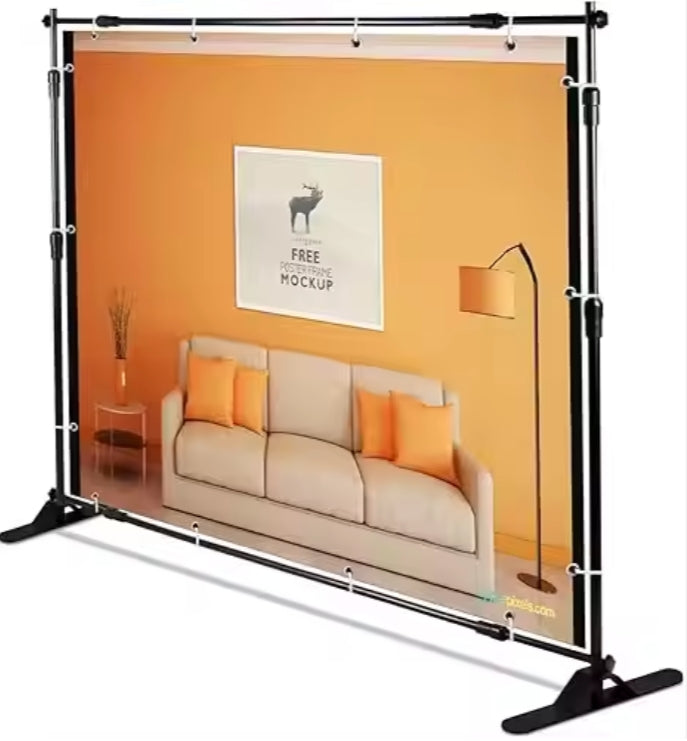 Custom Display Banner Heavy Duty Adjustable Background Stand Kit with Carrying Bag