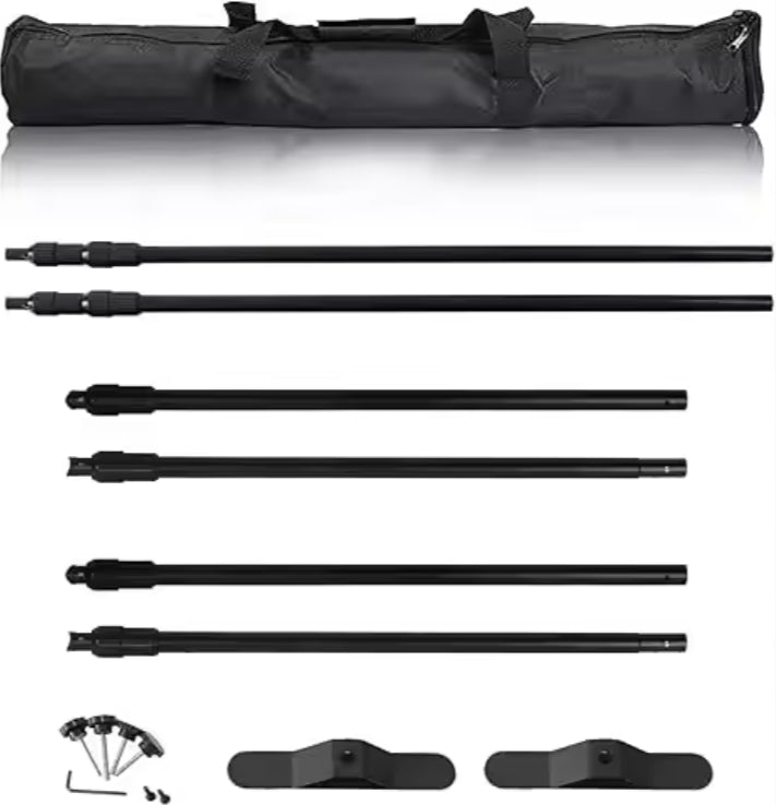 Custom Display Banner Heavy Duty Adjustable Background Stand Kit with Carrying Bag