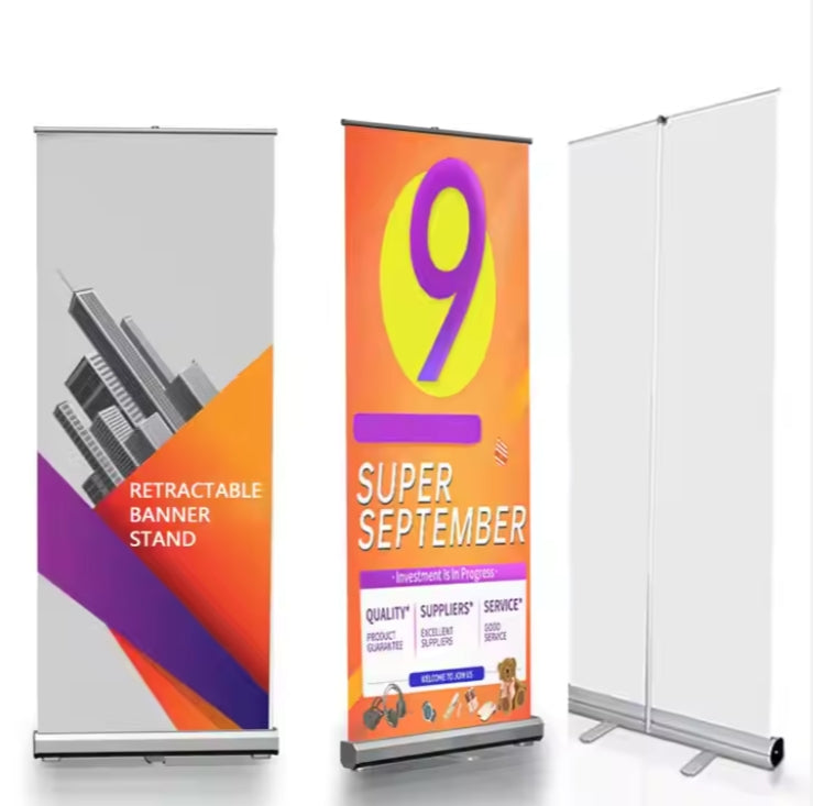 Custom Roll up Banner High Quality PVC Material Vertical Advertising Banner Stand Retractable Portable Indoor