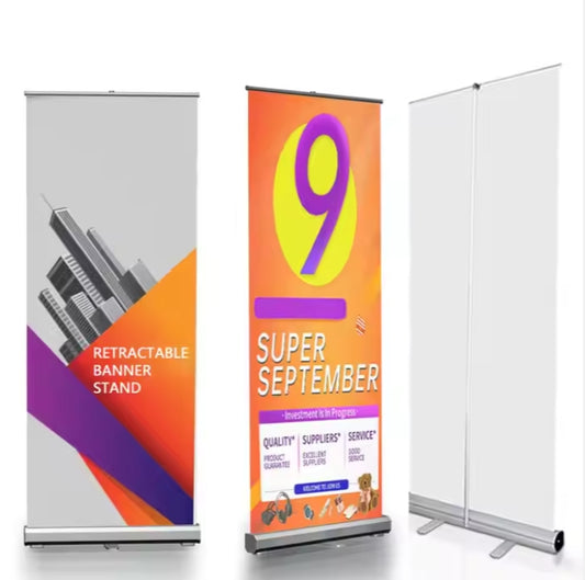 Custom Roll up Banner High Quality PVC Material Vertical Advertising Banner Stand Retractable Portable Indoor