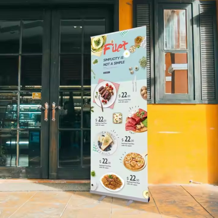 Custom Roll up Banner High Quality PVC Material Vertical Advertising Banner Stand Retractable Portable Indoor