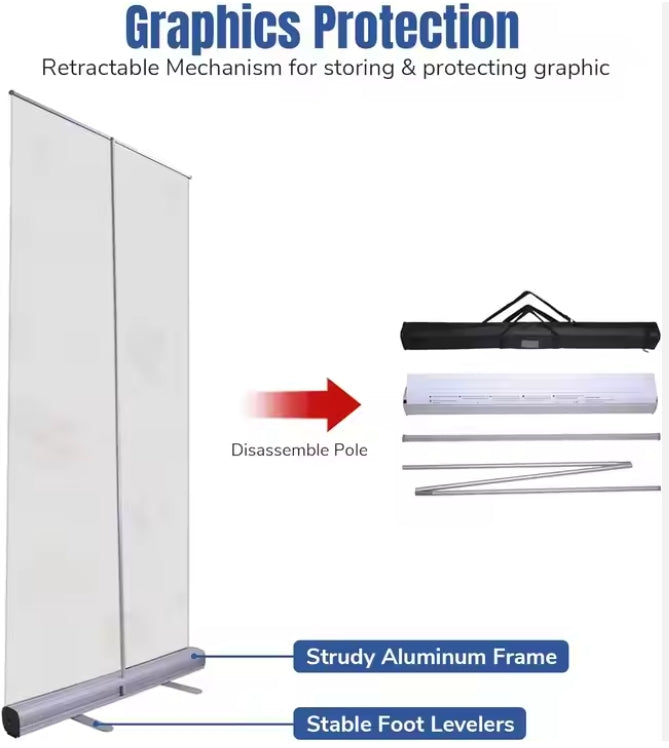 Custom Roll up Banner High Quality PVC Material Vertical Advertising Banner Stand Retractable Portable Indoor