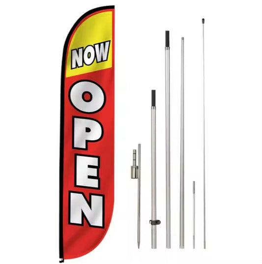 Customized Outdoor Advertising Flag Banner with Fiberglass Pole Kit Feather Flag for Business