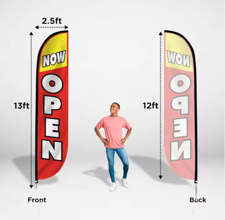 Customized Outdoor Advertising Flag Banner with Fiberglass Pole Kit Feather Flag for Business