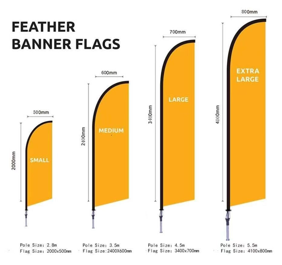 Customized Outdoor Advertising Flag Banner with Fiberglass Pole Kit Feather Flag for Business