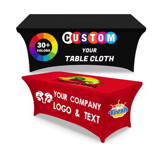 Wholesale Cheap Waterproof Spandex Fabric Stretch Custom Table Cloth with logo for Business Advertising Tradeshow Events