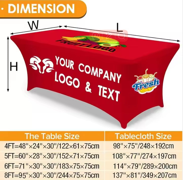 Wholesale Cheap Waterproof Spandex Fabric Stretch Custom Table Cloth with logo for Business Advertising Tradeshow Events