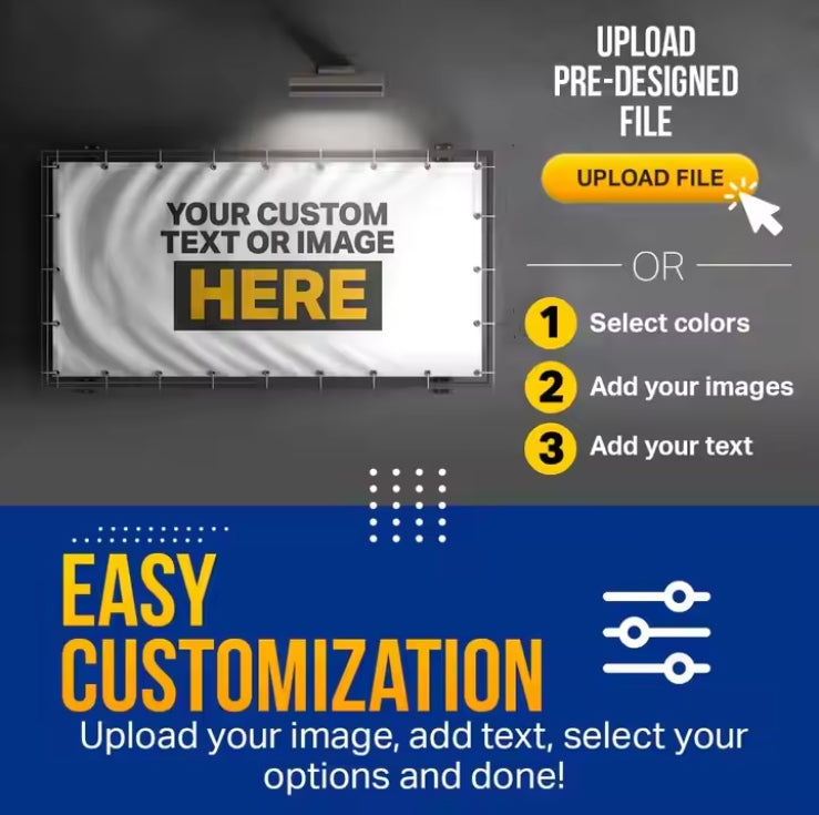 Custom 13OZ PVC Vinyl Banner Indoor Outdoor Advertising Personalized Customizable with Hanging Poster for Events Retail Birthday
