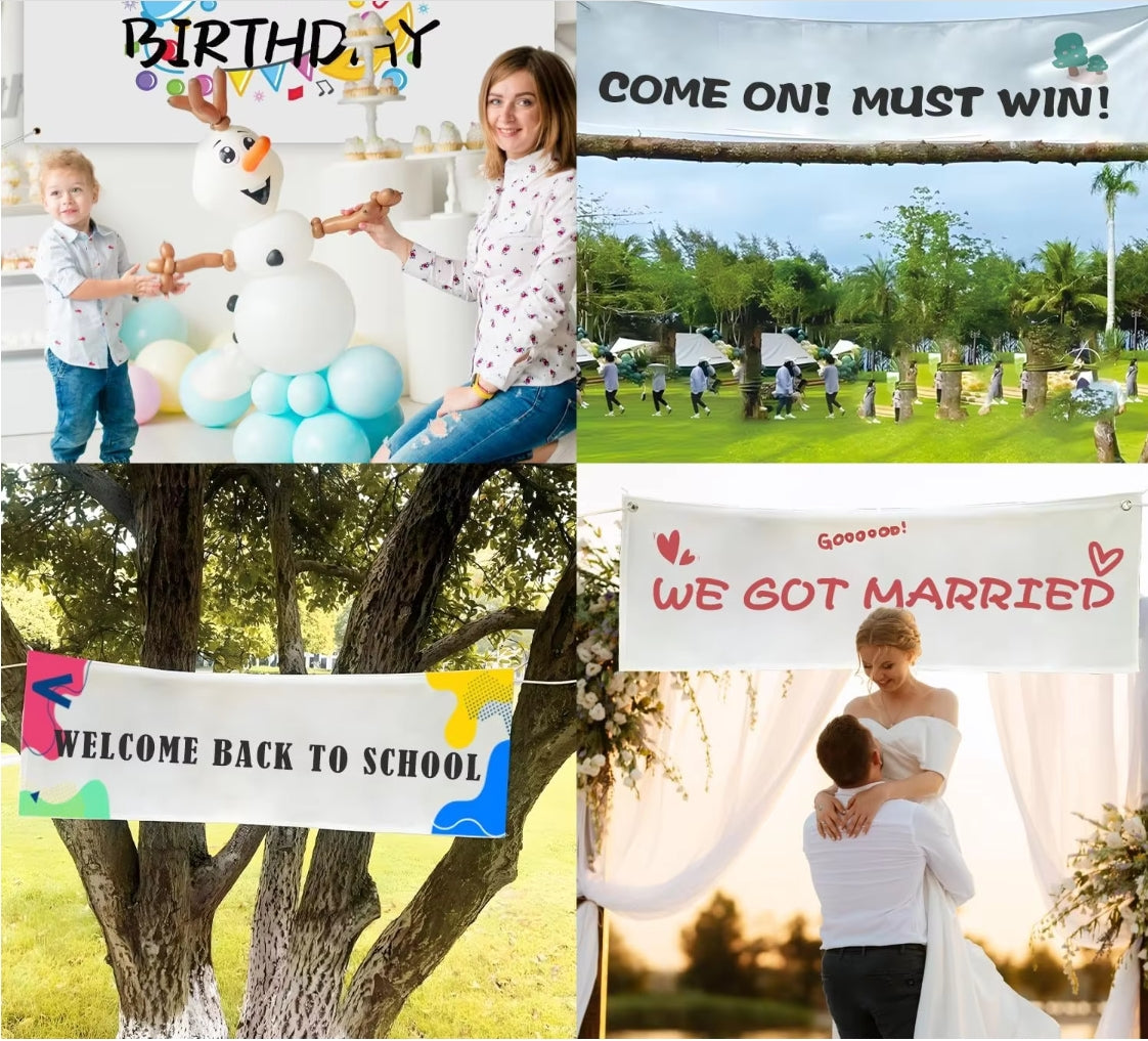 Custom 13OZ PVC Vinyl Banner Indoor Outdoor Advertising Personalized Customizable with Hanging Poster for Events Retail Birthday