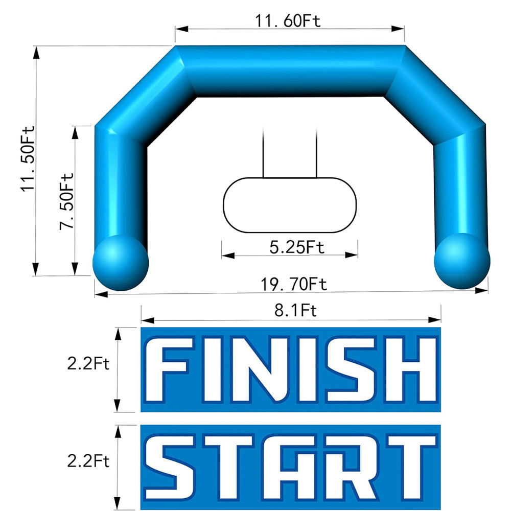 Custom Inflatable Arch with Logo Printing, Outdoor Race Start Finish Line Blow Up Arch for Marathon, 5K Run, Sports Events & Brand Promotion