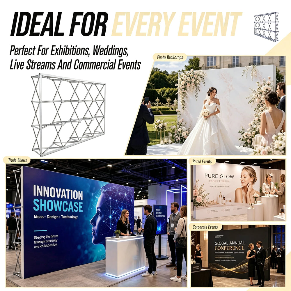 Pop Up Step and Repeat Backdrop | Custom Printed Polyester Popup Photo Banner