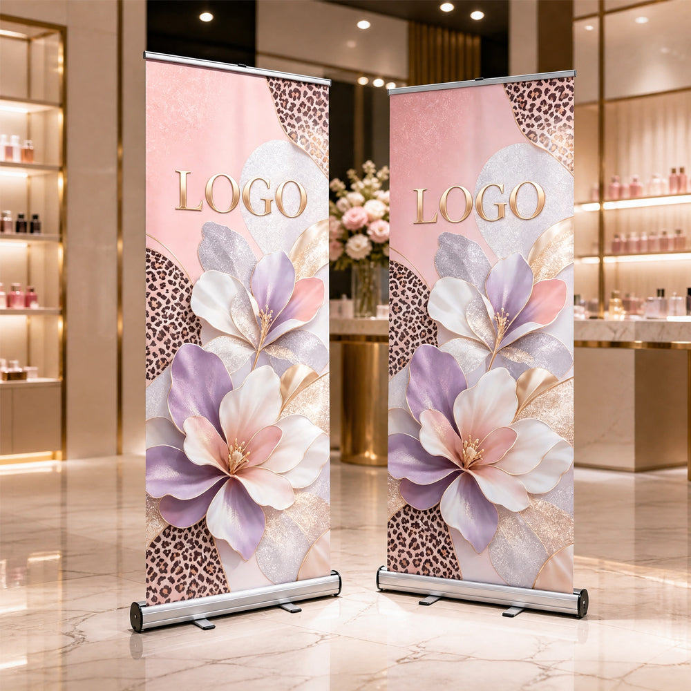 Custom Printed Roll-up Banner Stand, Retractable Display Banner for Trade Show, Business Event & Store Promotion