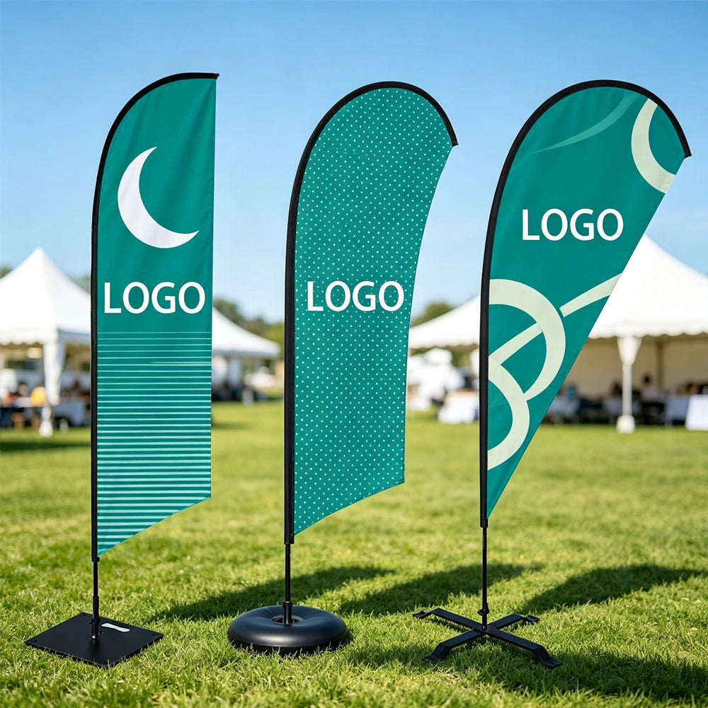 Custom Printed Beach Feather Flag, Waterproof Outdoor Promotional Flag for Store Grand Opening
