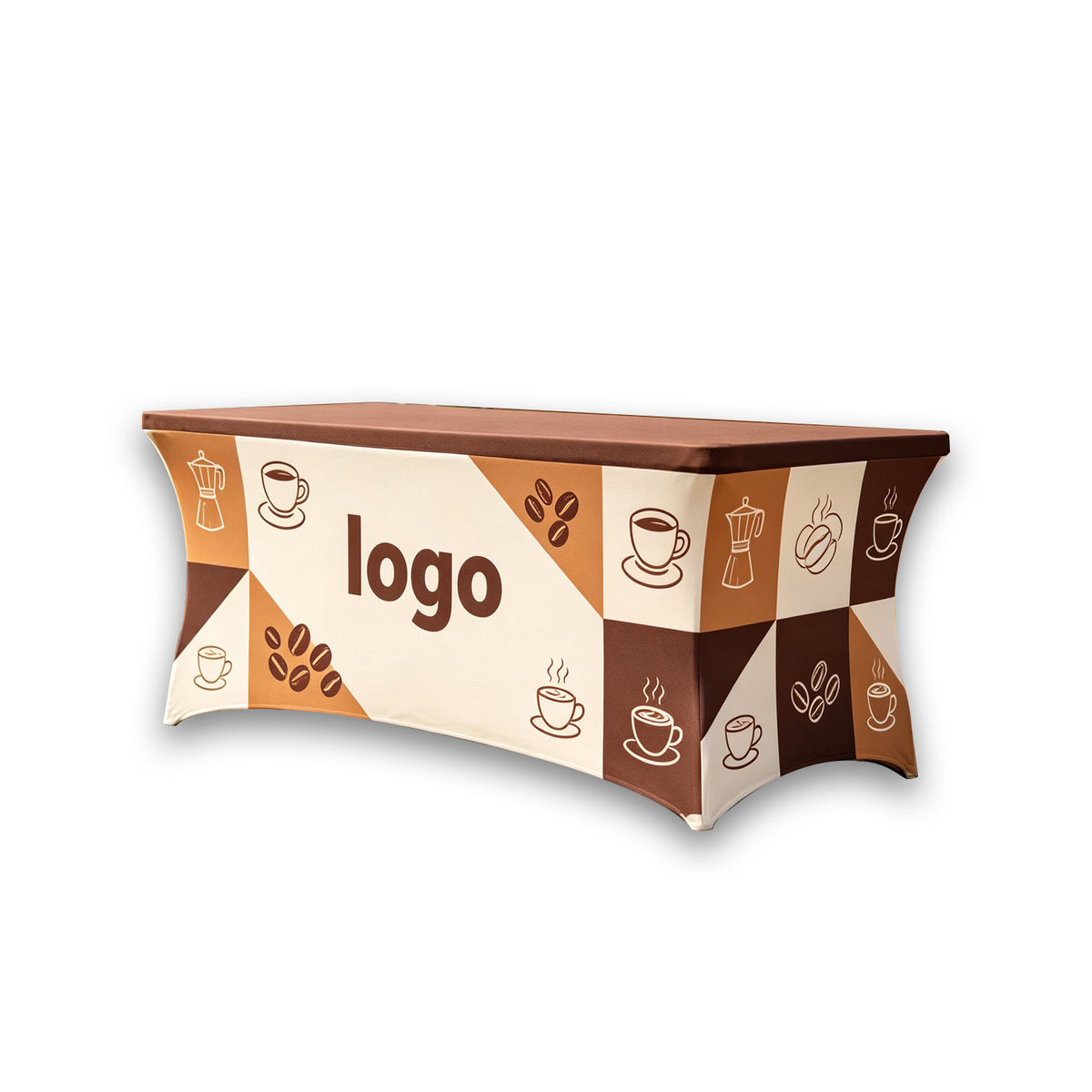 Elastic Spandex Tablecloth, Full Color Dye Sublimation Custom Stretch Table Cover for Trade Show, Market and Promotional Activities
