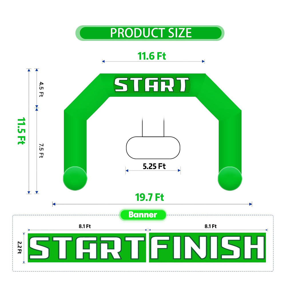 Inflatable Start Finish Line Archway, Custom Printed Advertising Inflatable Arch for Outdoor Marathon, Festival, Grand Opening Event Entrance