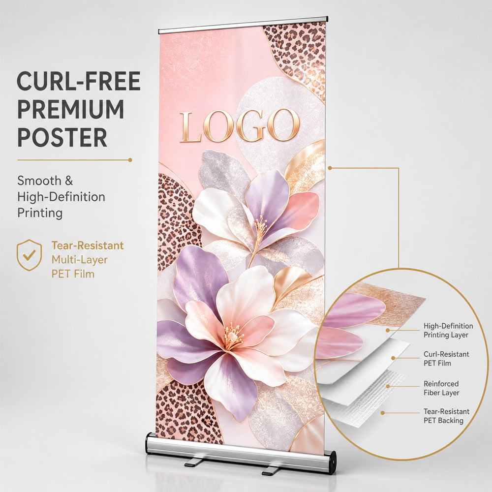 Custom Printed Roll-up Banner Stand, Retractable Display Banner for Trade Show, Business Event & Store Promotion