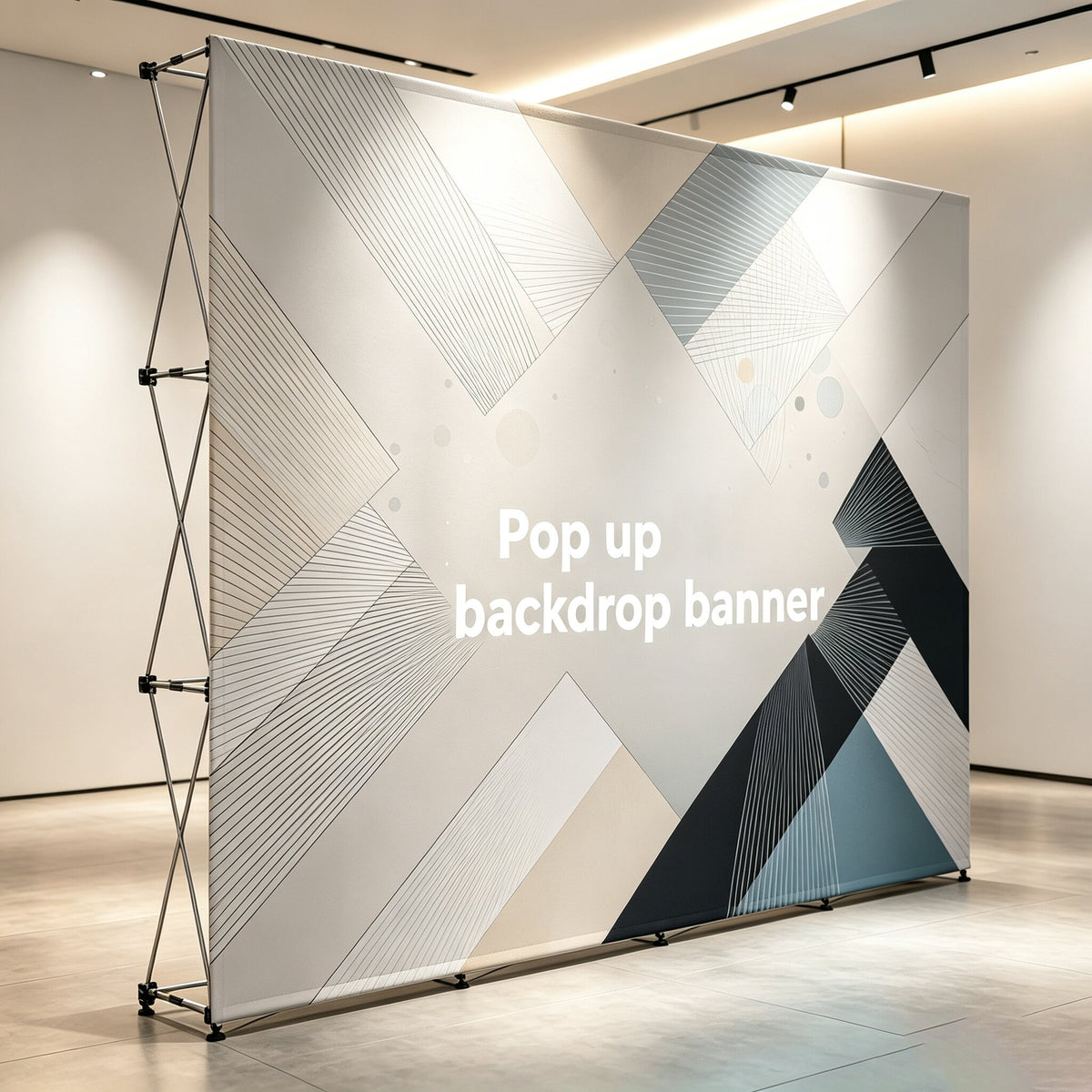 Custom Logo Pop Up Backdrop Banner, Wrinkle Resistant Quick Setup Popup Photo Backdrop for Trade Show & Event Booths