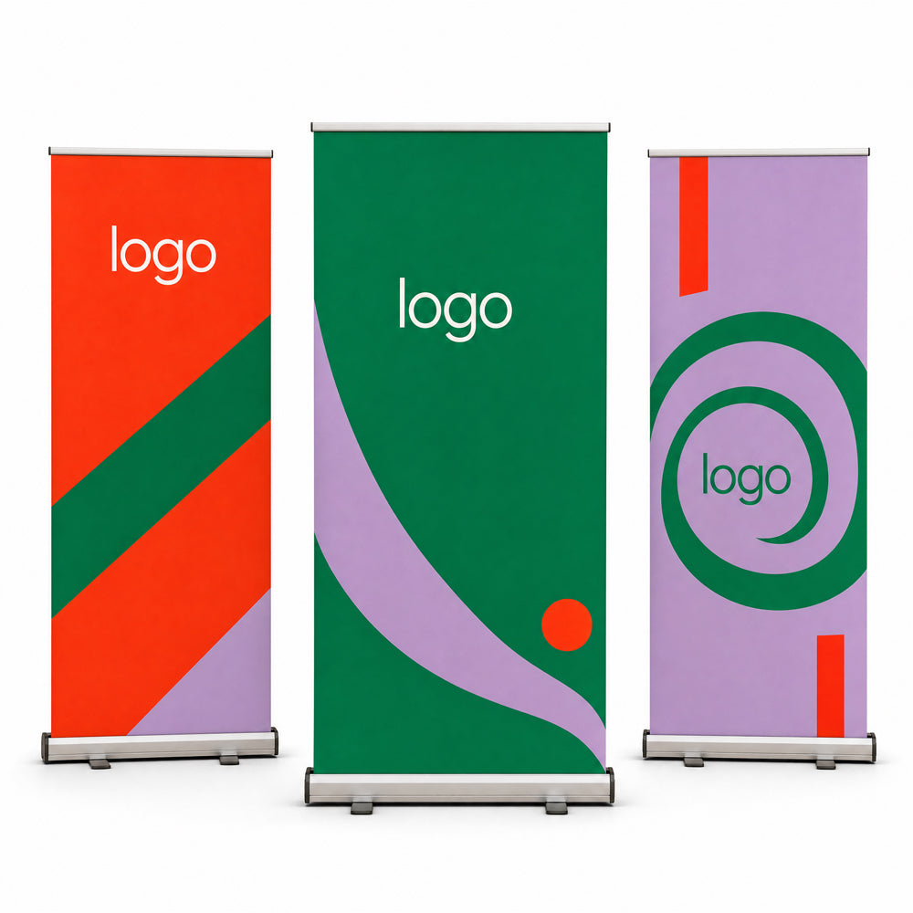 Foldable Roll-up Banner Stand, Custom Graphic Pull Up Banner for Trade Show Booth & Corporate Promotion