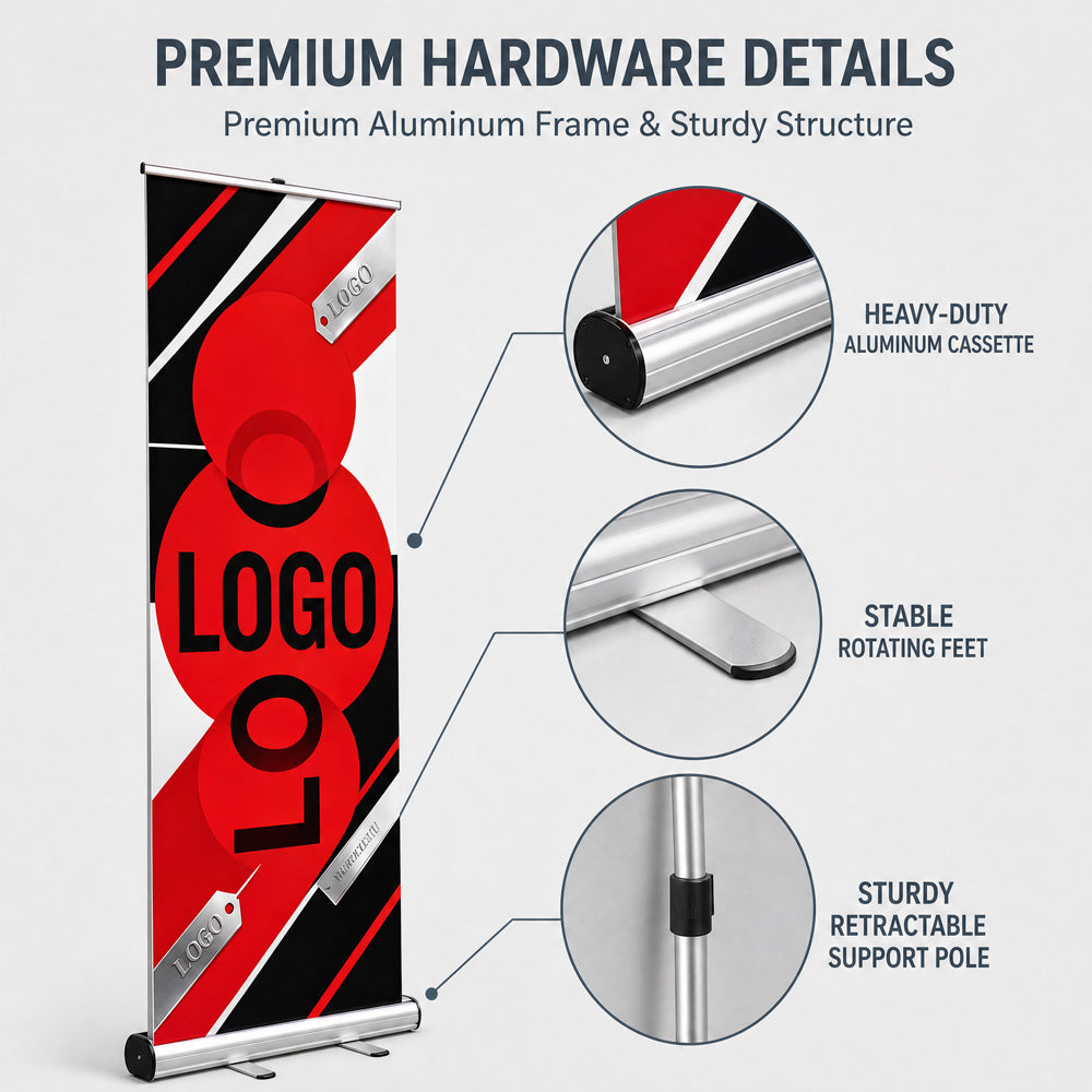 Premium Roll-up Banner Stand, Custom Printed Retractable Banner for Conference, Retail and Brand Advertising