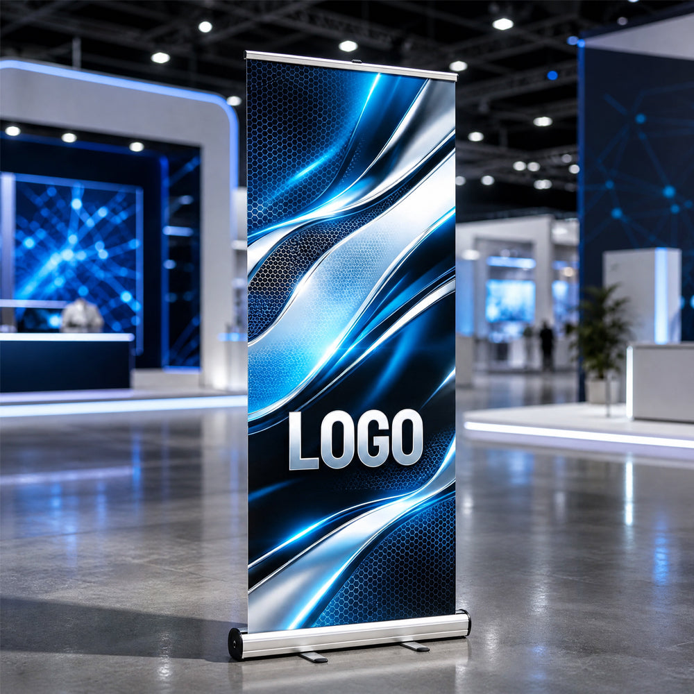 Heavy Duty Roll-up Banner Stand, Custom Retractable Pull Up Banner for Outdoor Indoor Marketing Display