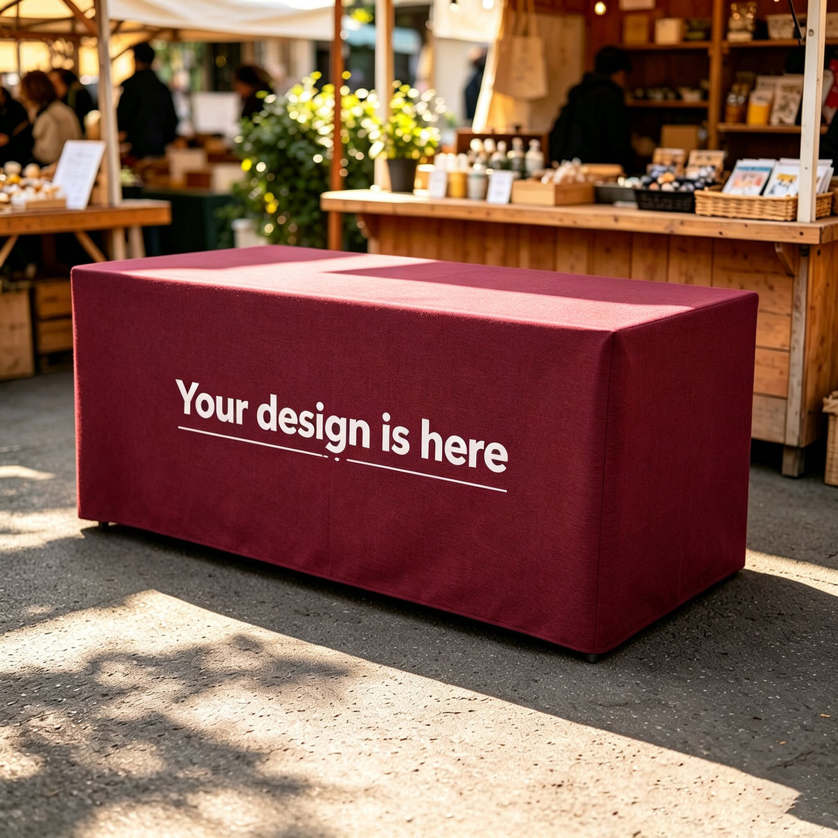 Custom Fitted Type Table Cover, Stretch Spandex Fitted Table Cloth with Logo Printing for Trade Show, Sports Events & Vendor Booth
