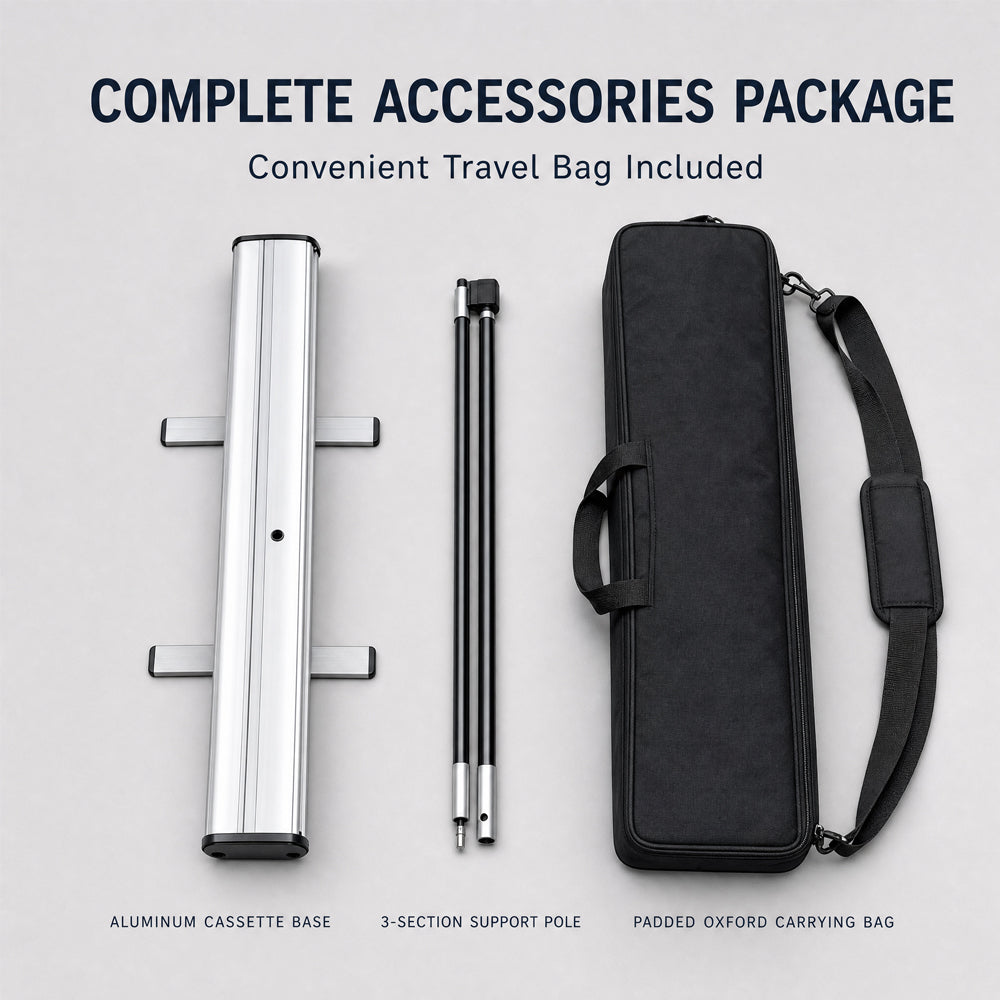 Portable Roll-up Banner Stand with Full Color Custom Graphic, Lightweight Retractable Banner for Exhibition Booth