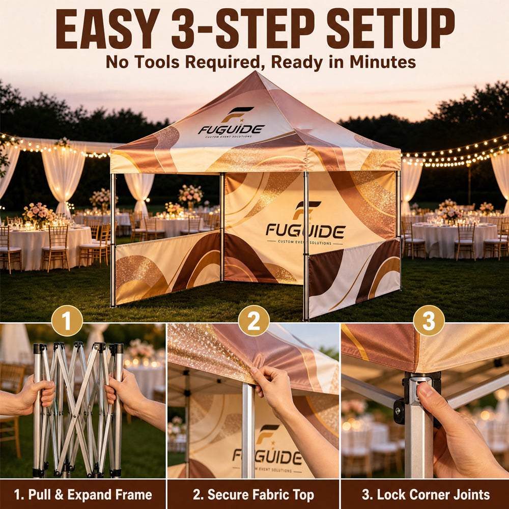 Portable Foldable Promotional Advertising Tent, Full Color Custom Logo Canopy for Exhibition Booth Marketing