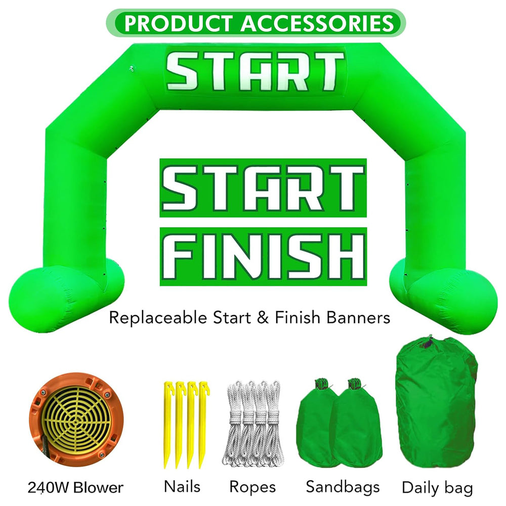 Inflatable Start Finish Line Archway, Custom Printed Advertising Inflatable Arch for Outdoor Marathon, Festival, Grand Opening Event Entrance