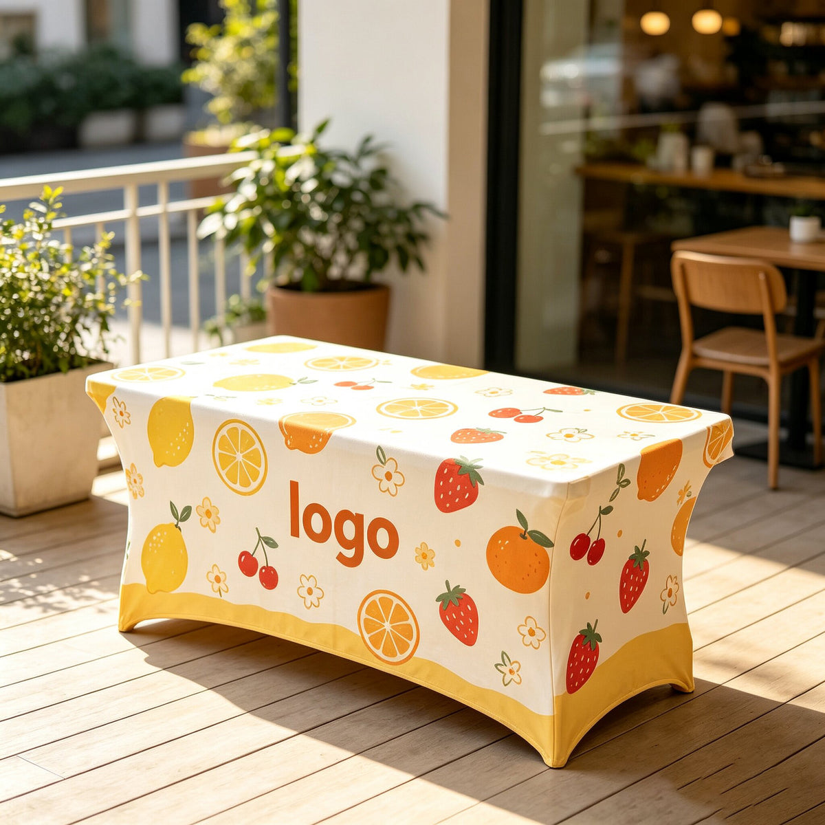 Wrinkle Free Elastic Tablecloth, Custom Sublimation Printed Fitted Table Cover for Exhibition Booth Promotion