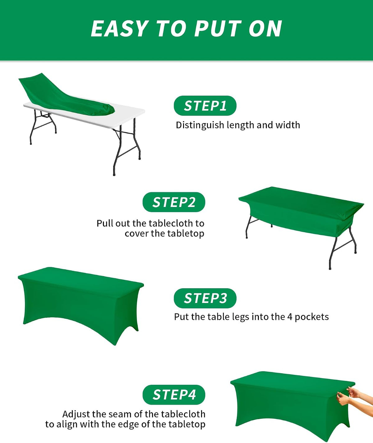 Custom Logo Elastic Stretch Tablecloth for 4ft 6ft 8ft Trade Show Tables